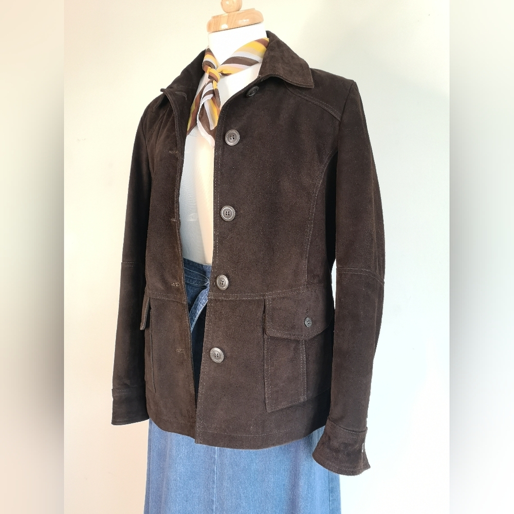 L.L. Bean Dark Brown Suede Field Jacket
